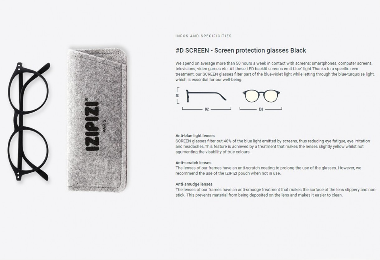 Blue light reading eyeglasses Izipizi D Essentia Collection Limited