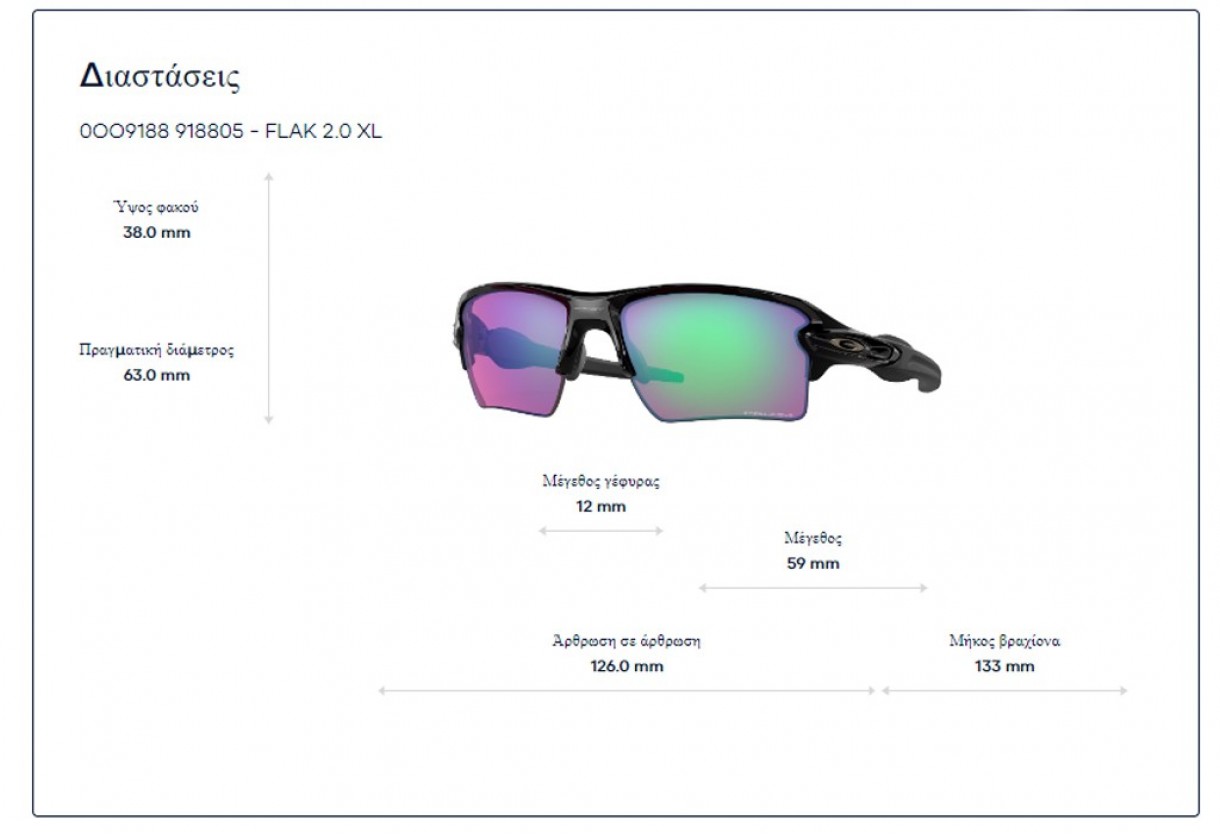 Γυαλιά ηλίου Oakley OO 9188 Flak 2.0 Xl Prizm Snow Sapphire