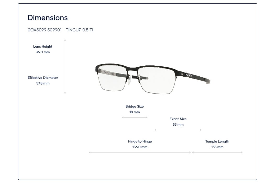 Eyeglasses Oakley OX 5099 Tincup 0.5 Titanium - OX5099/509904/5318/135